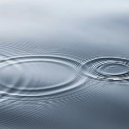 A photo of some drops in water